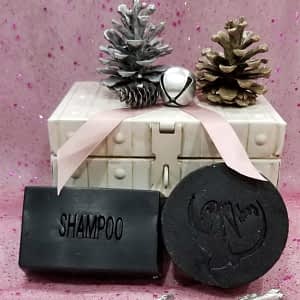 natural shampoo bar with Active Charcoal and Cocoa Seed Biovibez Soapery and More Hamilton